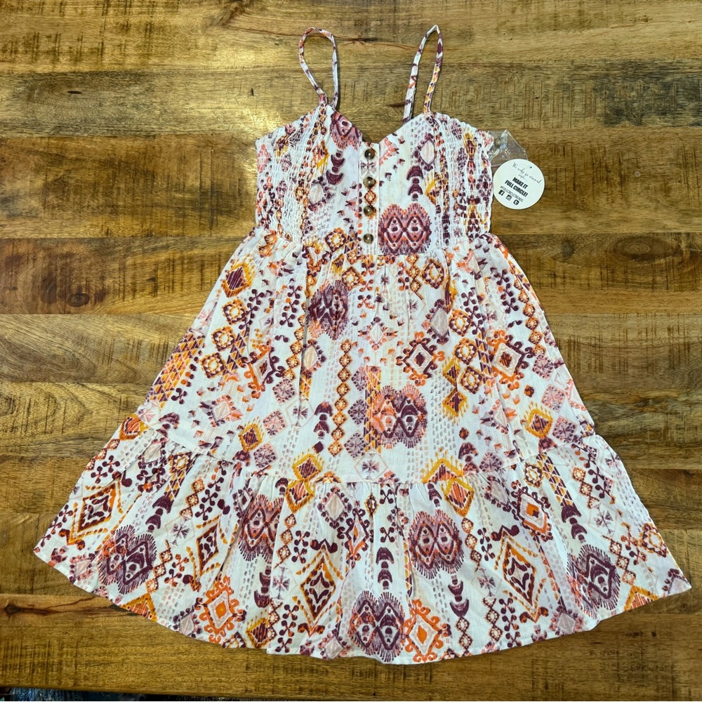 Jolie & Joy Smocked Ikat Mini Dress Size Small NWT